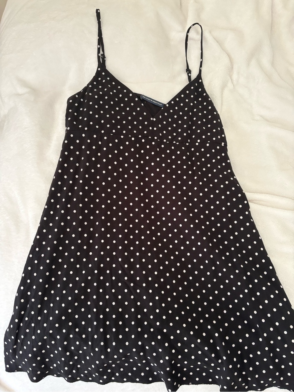 WORN ONCE Brandy Melville Black Polka Dot Mini Dress